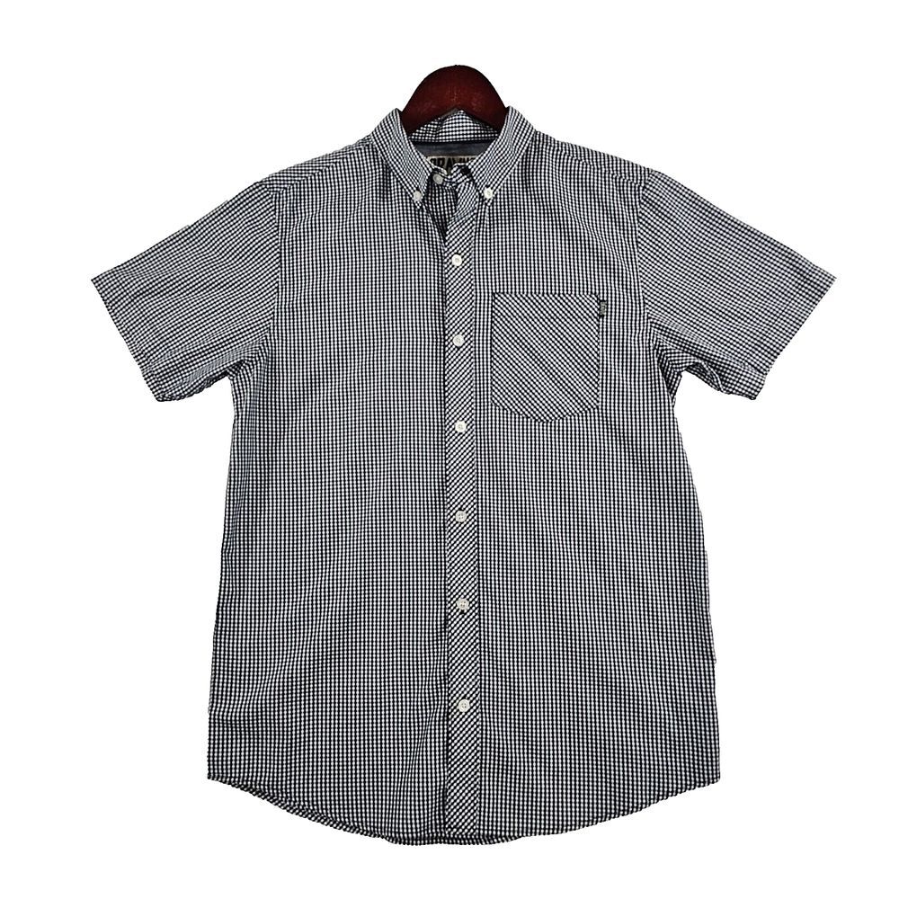 Zumiez Dravus Mens Gingham Short Sleeve Shirt Button DownMens Blue White Check S